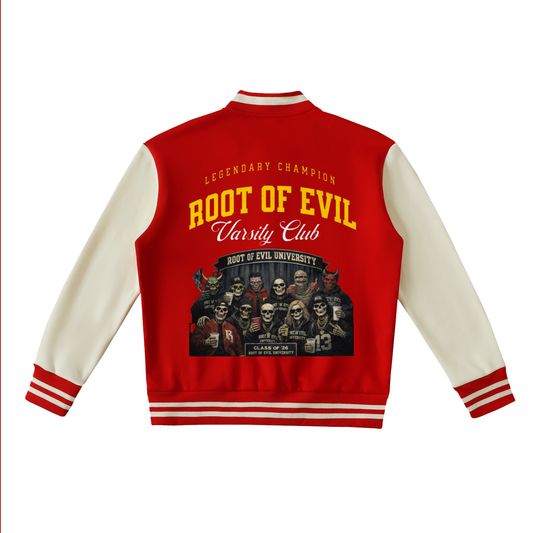 Root of Evil© JACKETZ "UNIVERSITY VARSITY" -Red/White