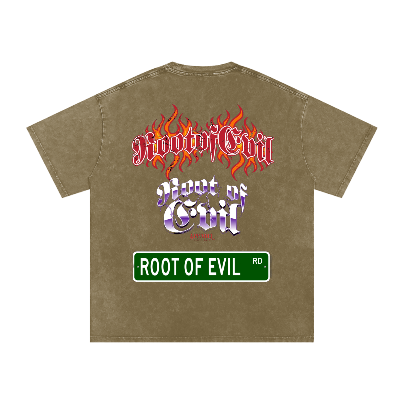 Root of Evil© TEEZ "BRANDED" -Gray Green
