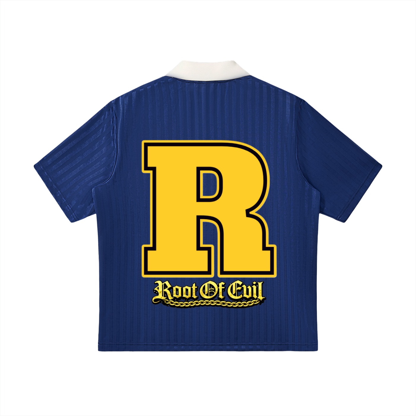 Root of Evil© JERZEE "UNIVERSITY VARSITY SOCCER" -Navy Blue/White